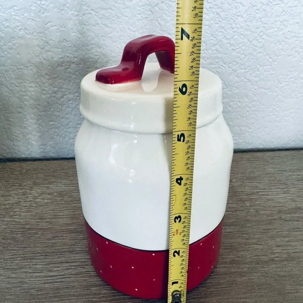 Rae Dunn Santa Paws Christmas Holiday Dog Pet Treat Ceramic Jar Canister